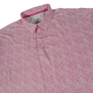 Scales Performance Stretch Floral Leaf Golf Polo Shirt Men's 3XL
